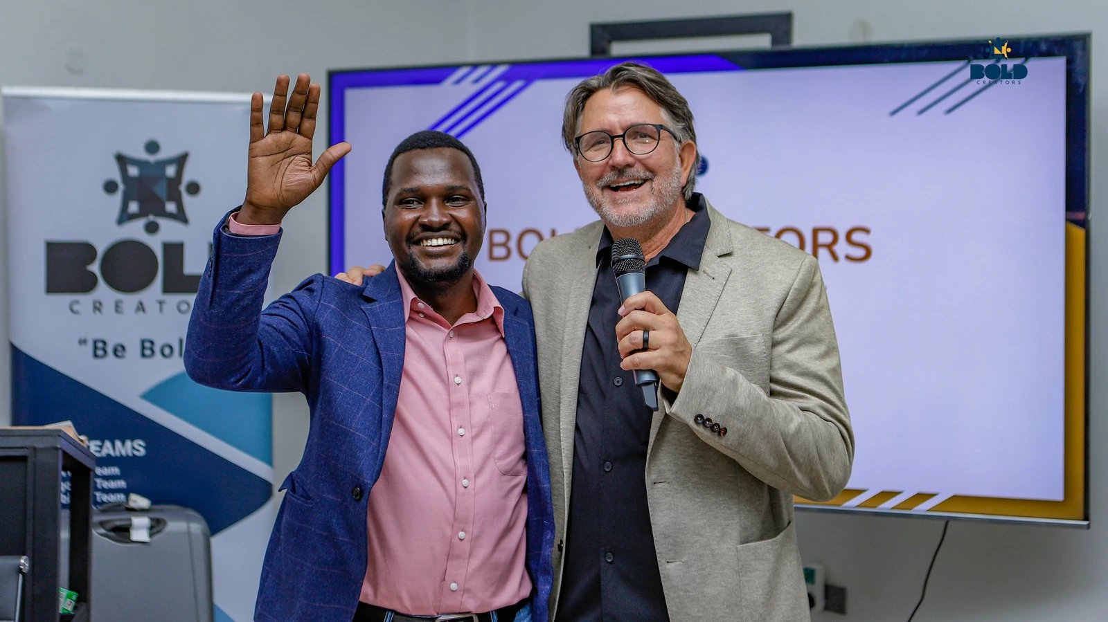 Bold Creators leaders on stage during a program gathering